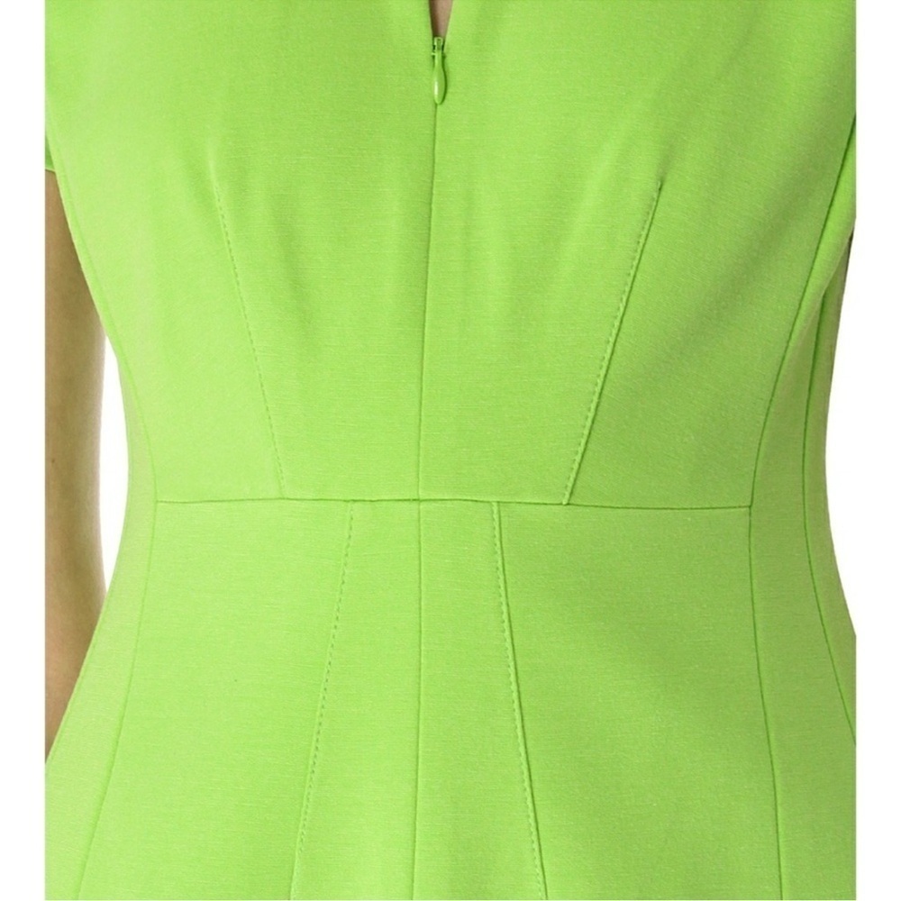 Diane Von Furstenburg Agatha Lime Green Zip front Mini Dress Size 10 - Picture 3 of 16